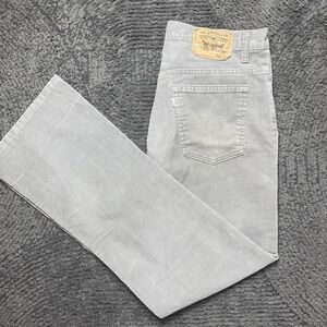 Vintage Levi's 515 Men's 34x31 Corduroy‎ Pants USA Made Gray Straight Leg
